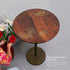 Round Wooden Table with Brass Inlay